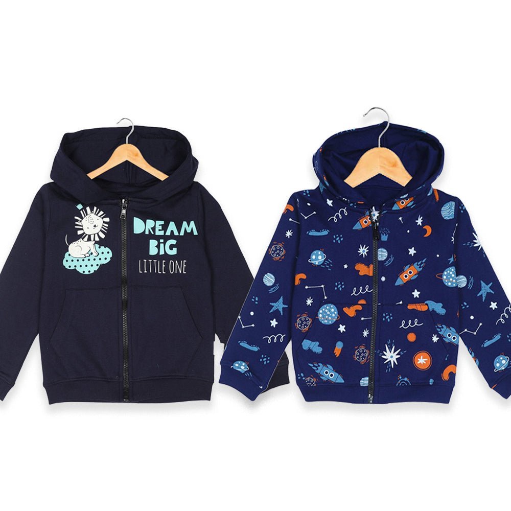  Kids Hooded Zipper Jacket Combo Pack of 2
