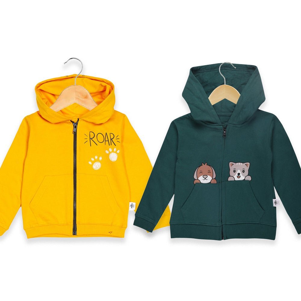  Kids Hooded Zipper Jacket Combo Pack of 2