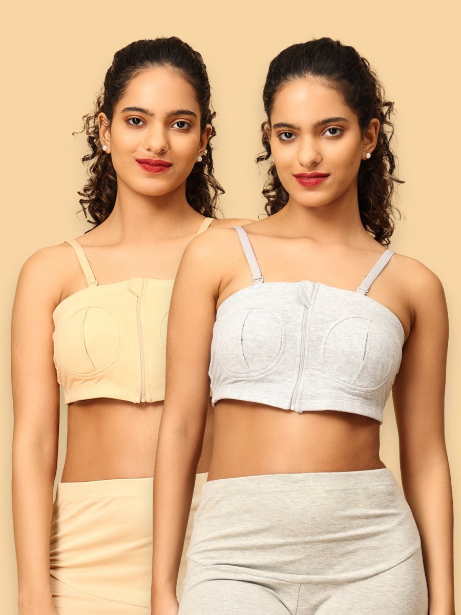  Combo of 2 Nursing Pumping Bra Black & Grey