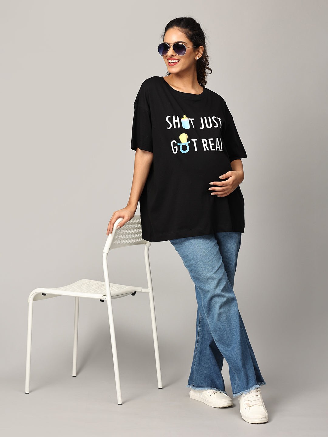  Mumma Oversized Maternity and Nursing T shirt Combo Option A