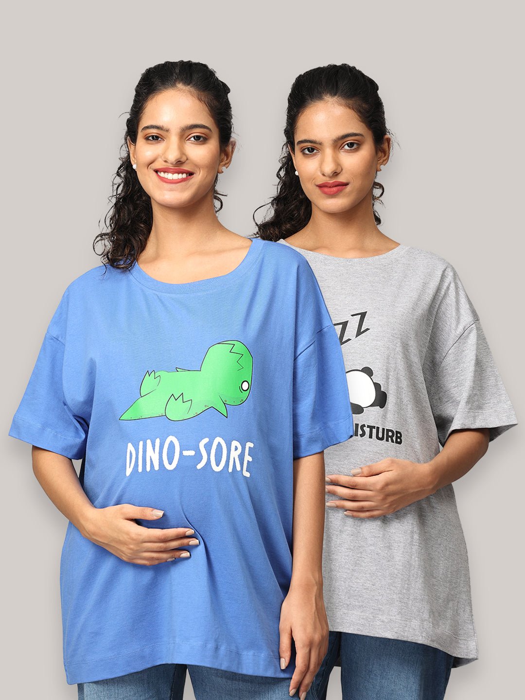  Mumma Oversized Maternity and Nursing T shirt Combo Option A