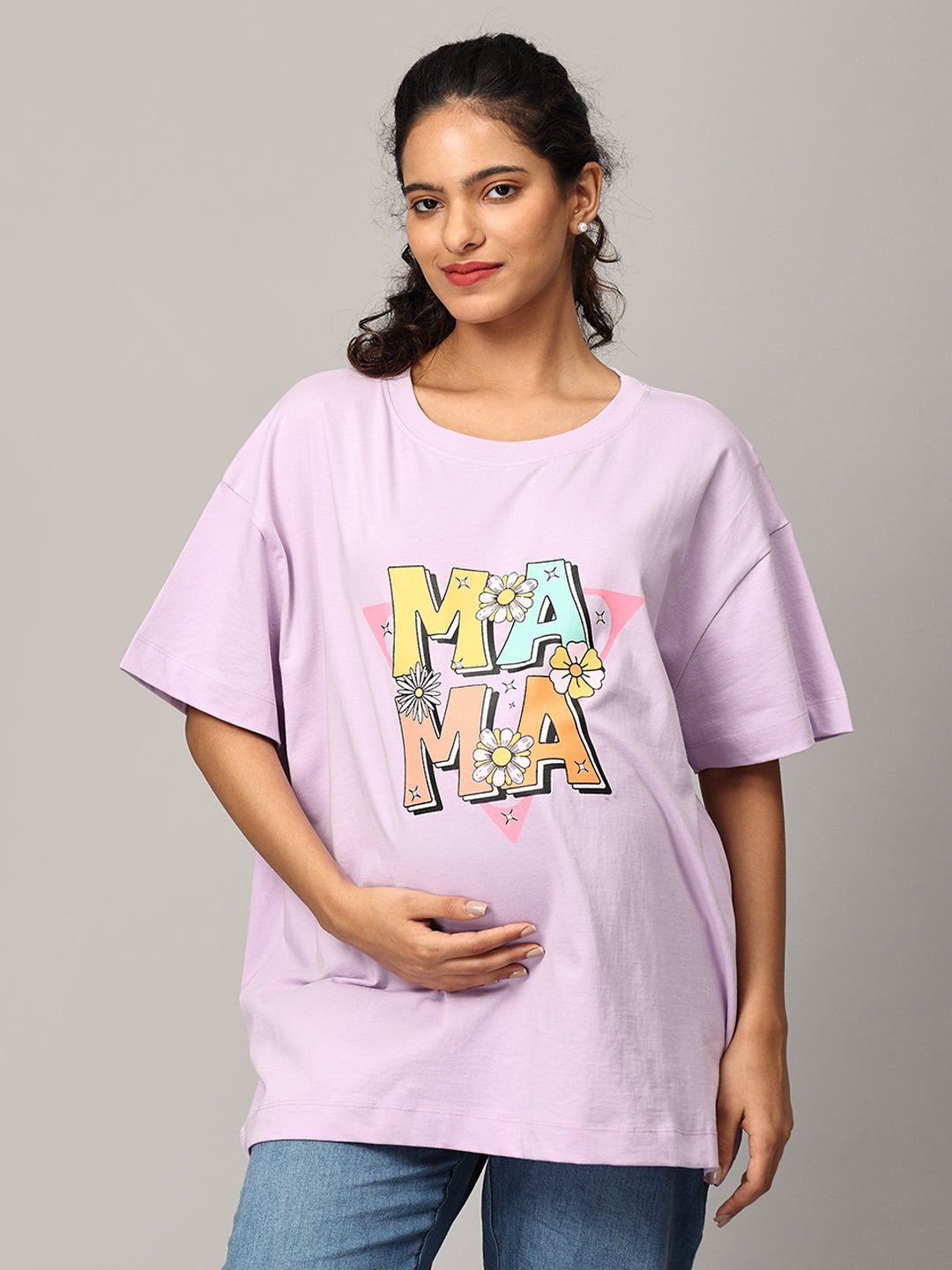  Mumma Oversized Maternity and Nursing T shirt Combo Option A