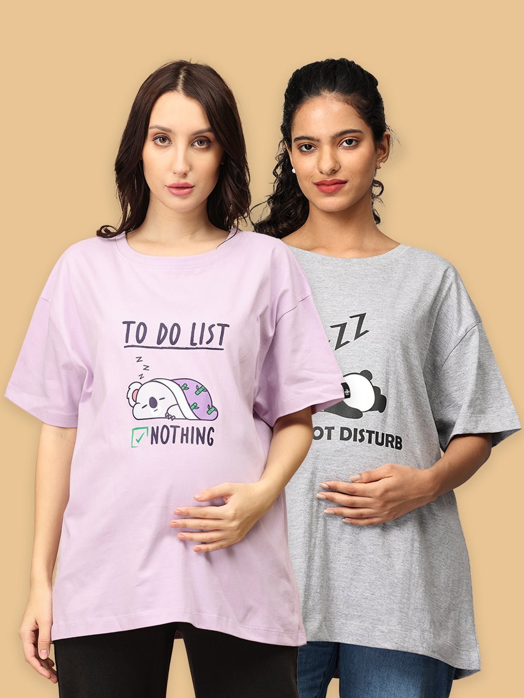  Mumma Oversized Maternity and Nursing T shirt Combo Option B