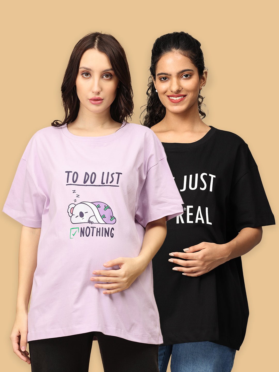  Mumma Oversized Maternity and Nursing T shirt Combo Option B