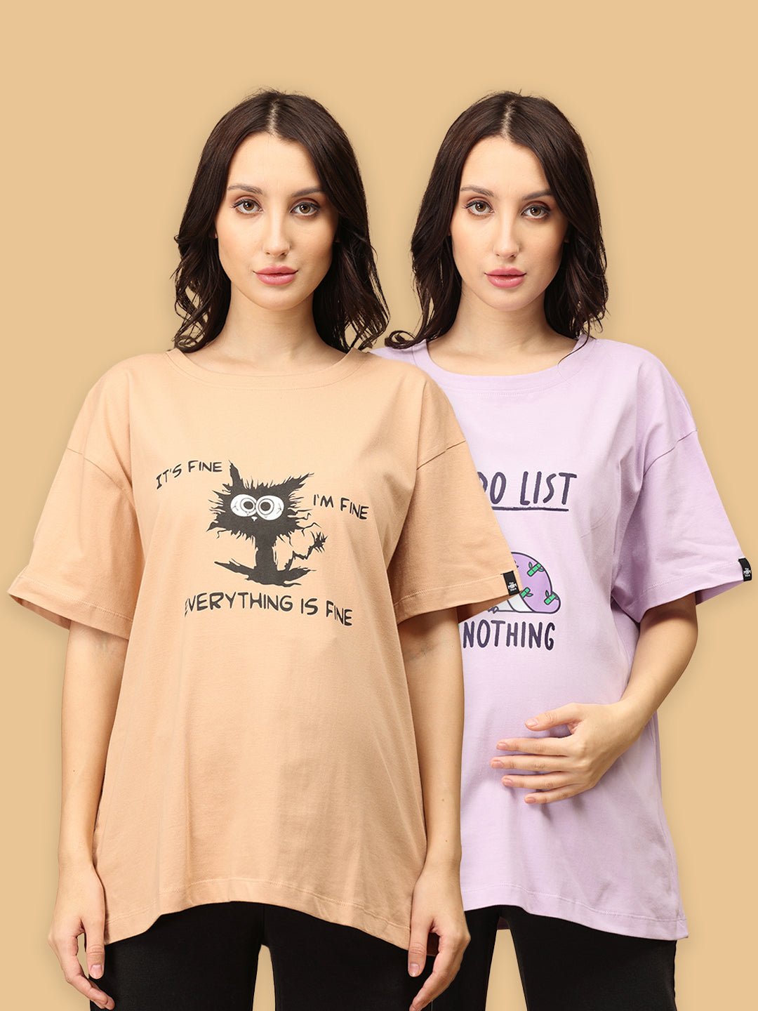  Mumma Oversized Maternity and Nursing T shirt Combo Option B