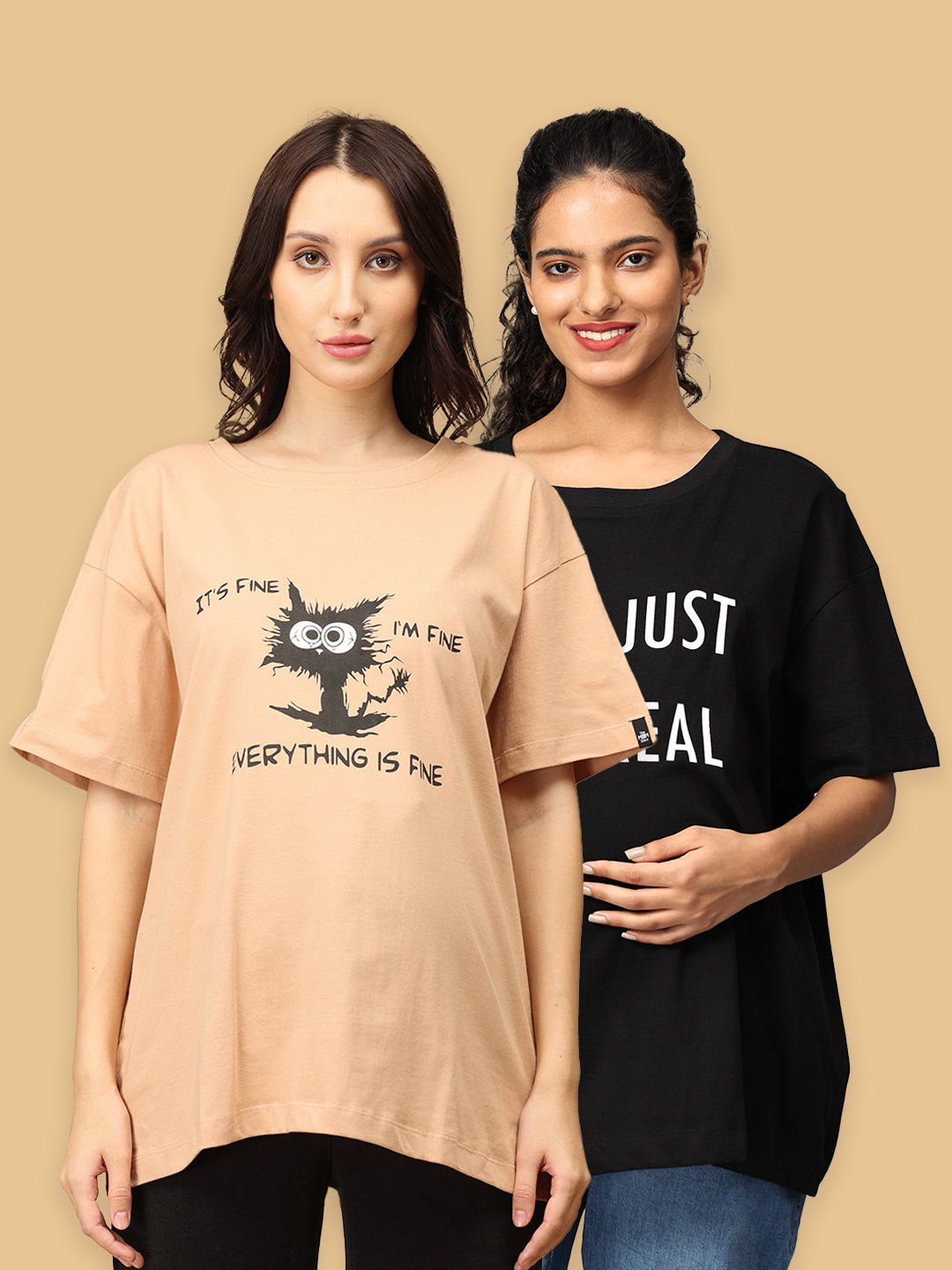  Mumma Oversized Maternity and Nursing T shirt Combo Option C