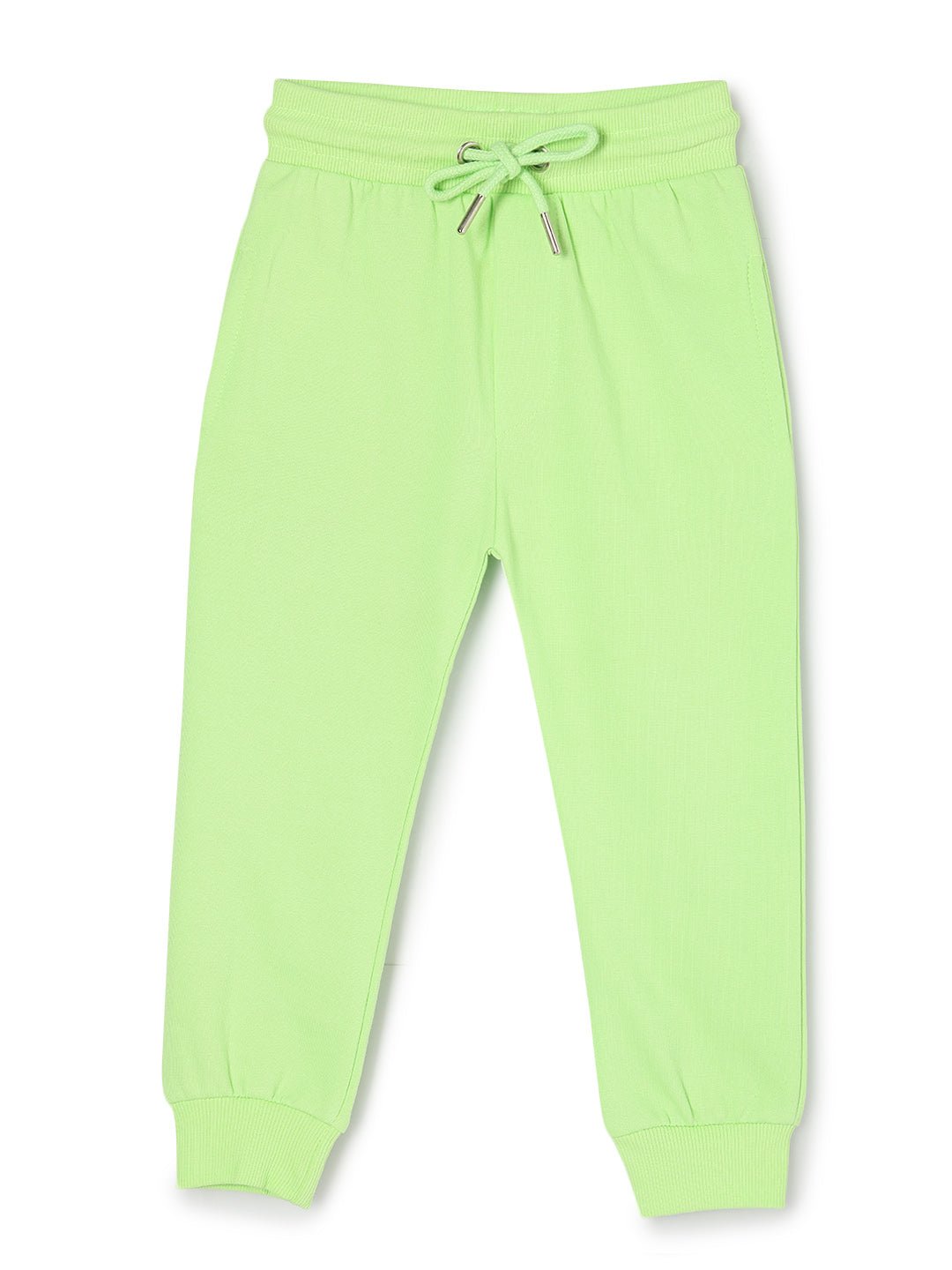 Neon Green Light Blue Winter Sweatpants For Kids