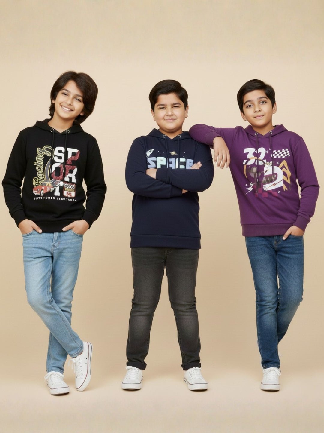 Combo Of 3 Kids Hooded Sweatshirts
