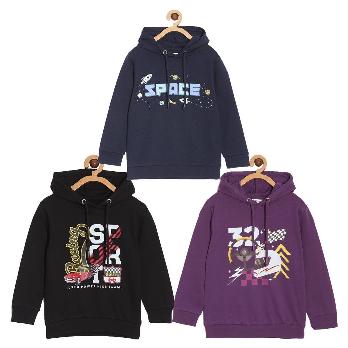Combo Of 3 Kids Hooded Sweatshirts