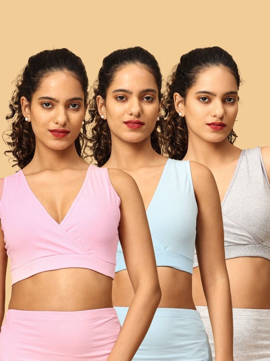  Combo Of 3 Maternity Nursing Sleep Bra Multi