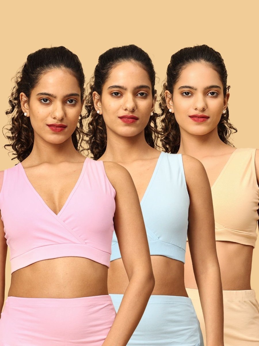  Combo Of 3 Maternity Nursing Sleep Bra Multi