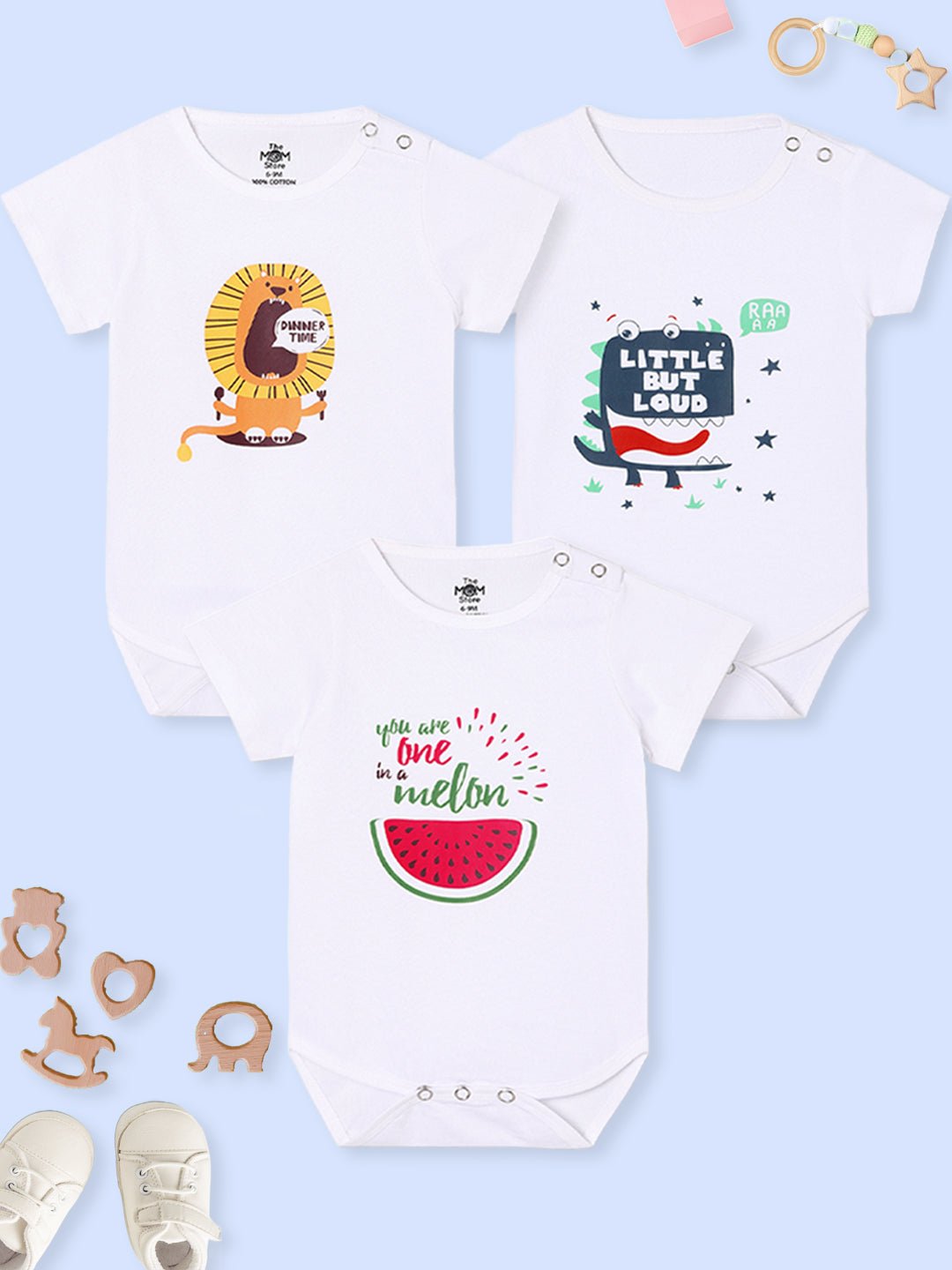  Chest Printed Infant Baby Onesie Combo 3-Pack
