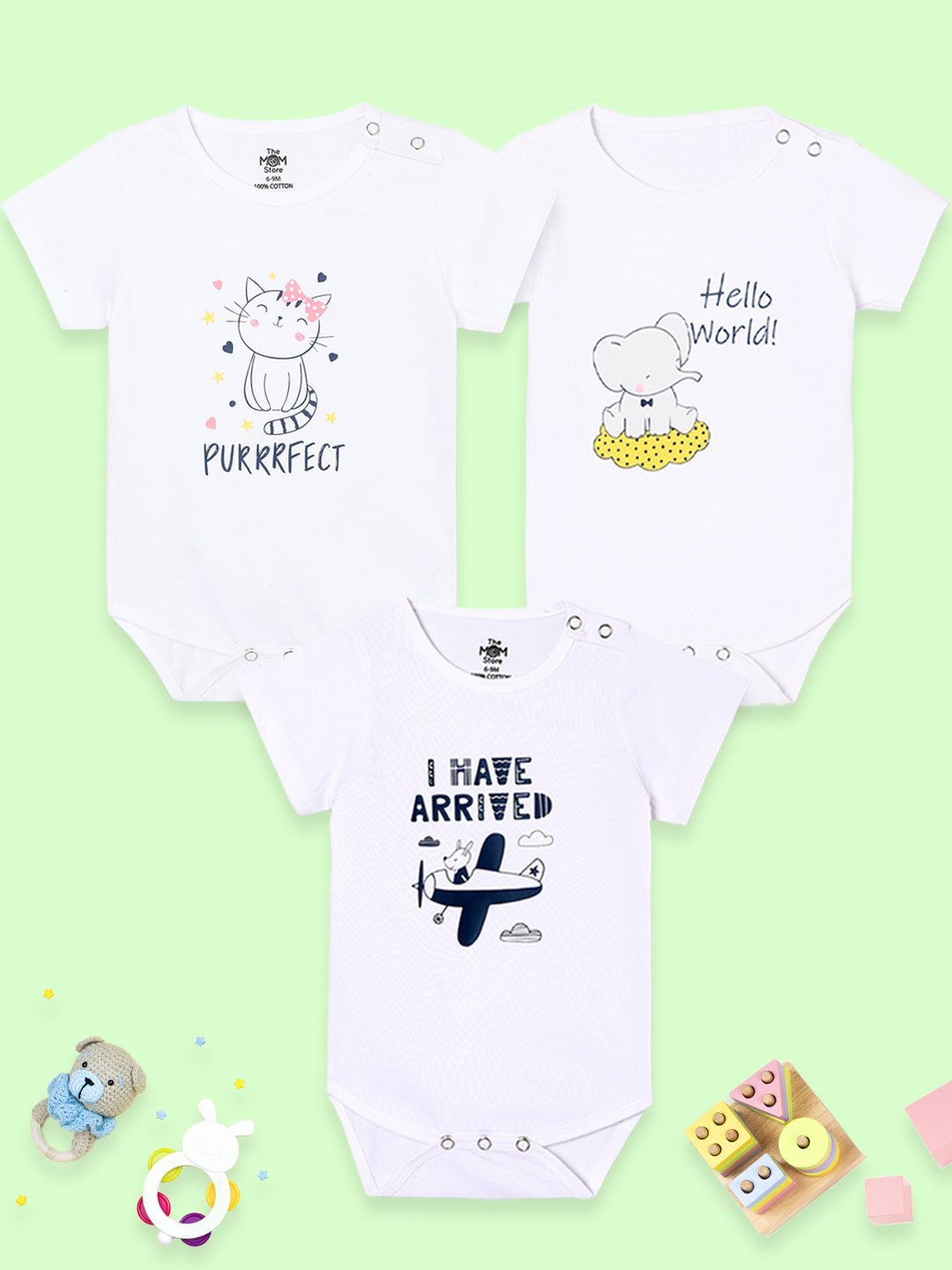  Chest Printed Infant Baby Onesie Combo 3-Pack