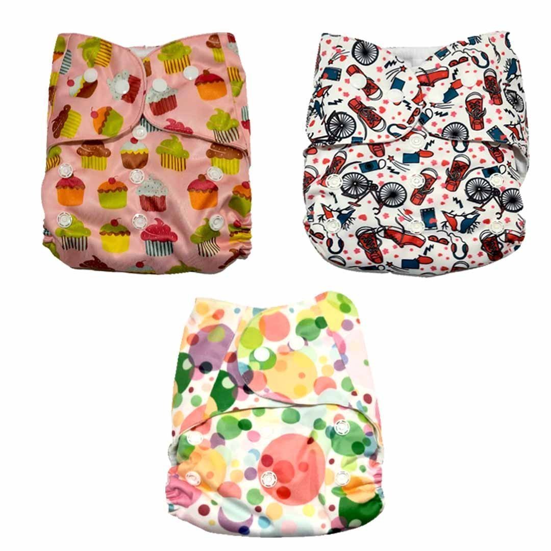Option G Waterproof 3 Piece Reusable Cloth Diaper Set For Babies