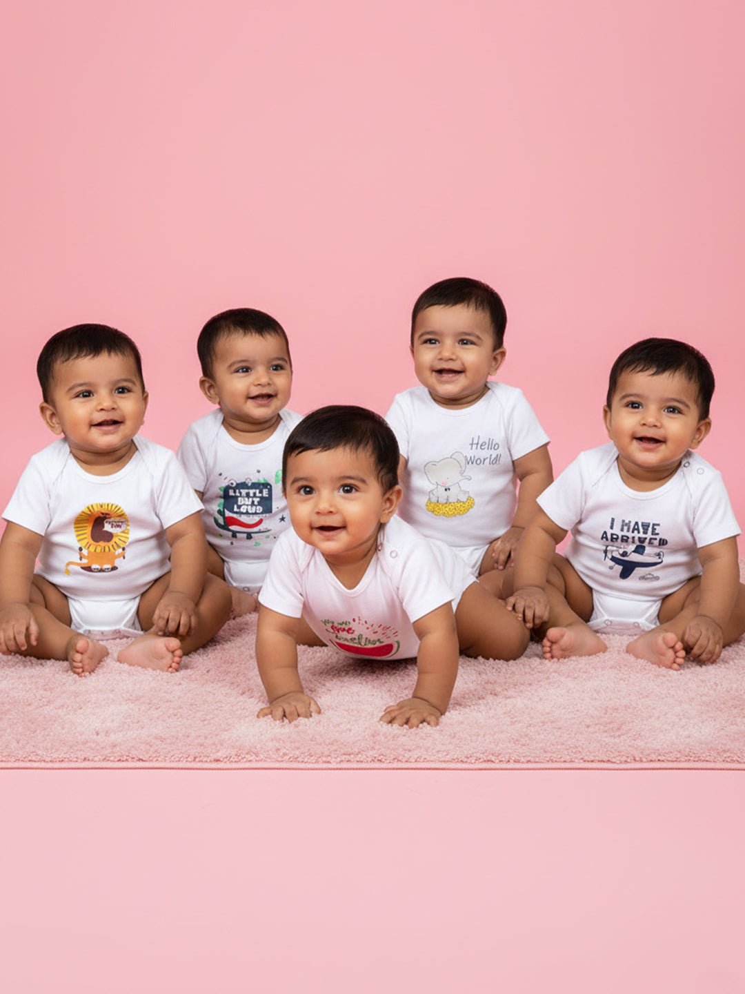  Chest Printed Infant Baby Onesie Combo 5-Pack
