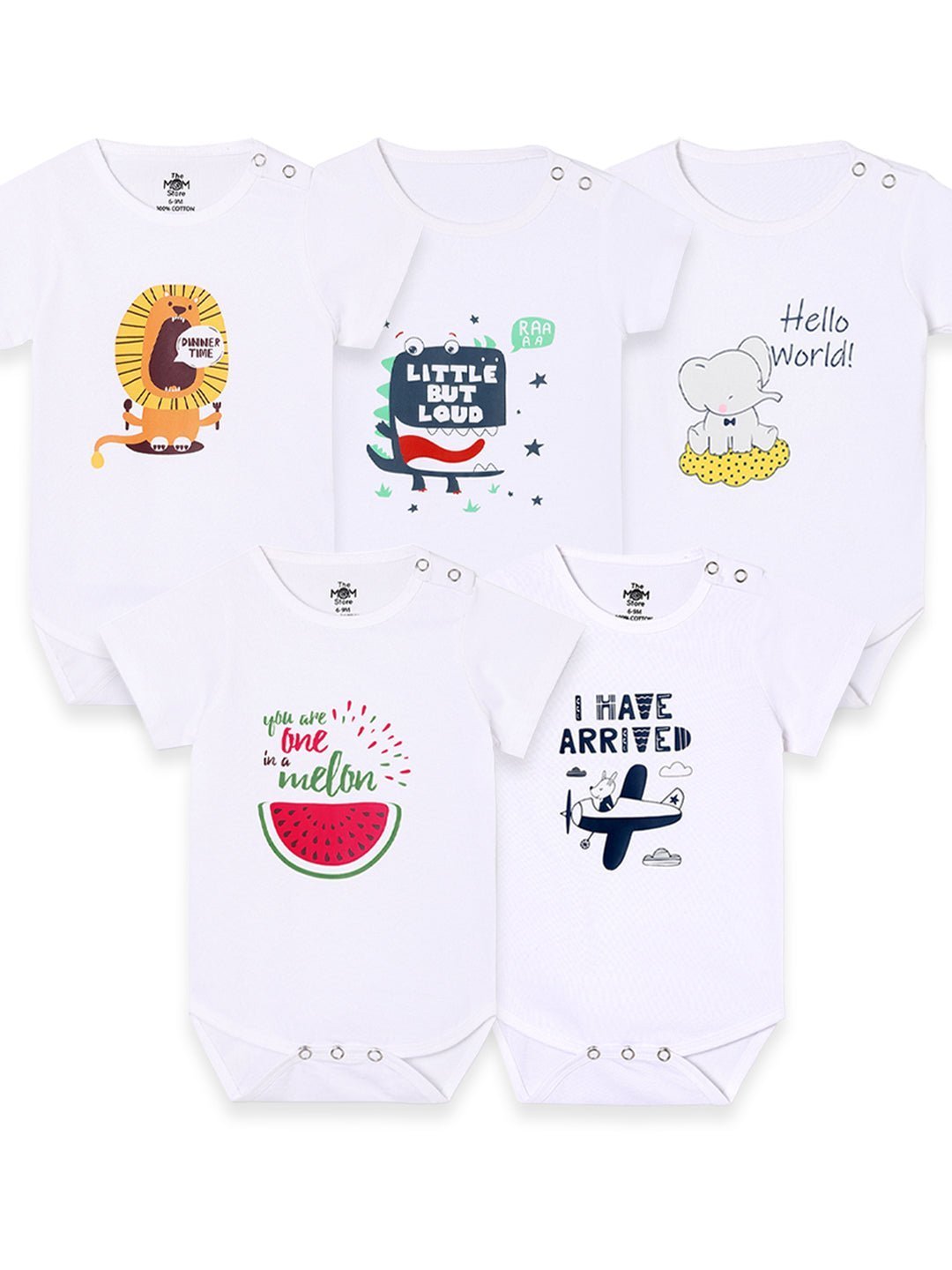  Chest Printed Infant Baby Onesie Combo 5-Pack