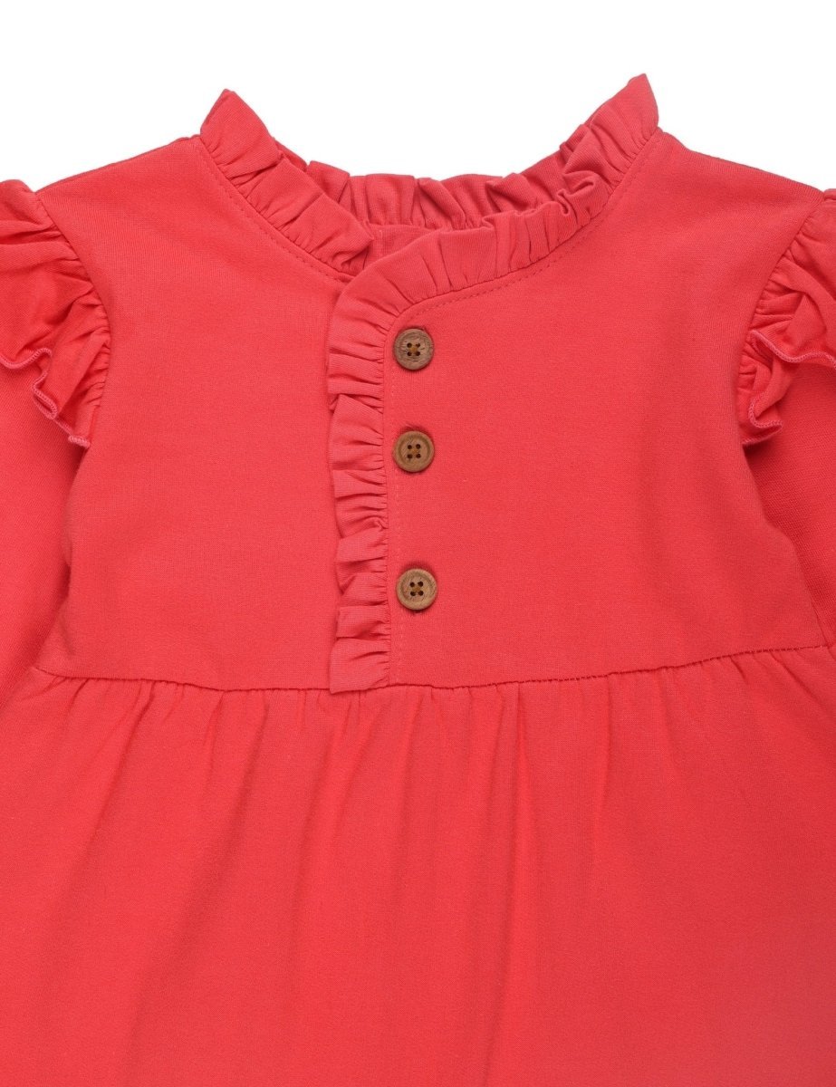Cute Raspberry Girls Hooded Sweater Dress With Black Leggings Set