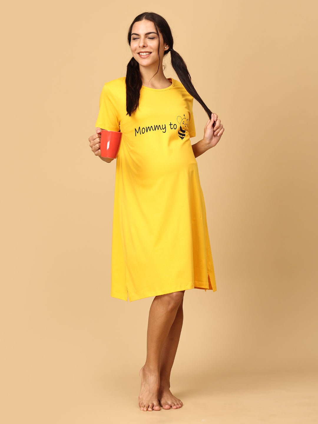  Combo Of Pregasaurus Mommy To Be Maternity T-Shirt Dress Multi