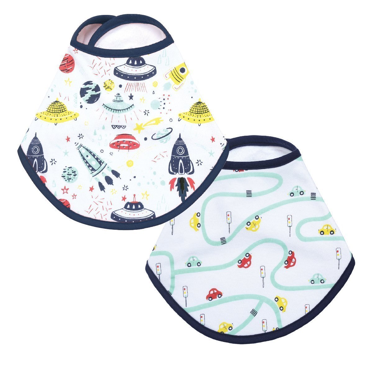 Space And City Drive Organic Cotton Feeding Bibs For Babies