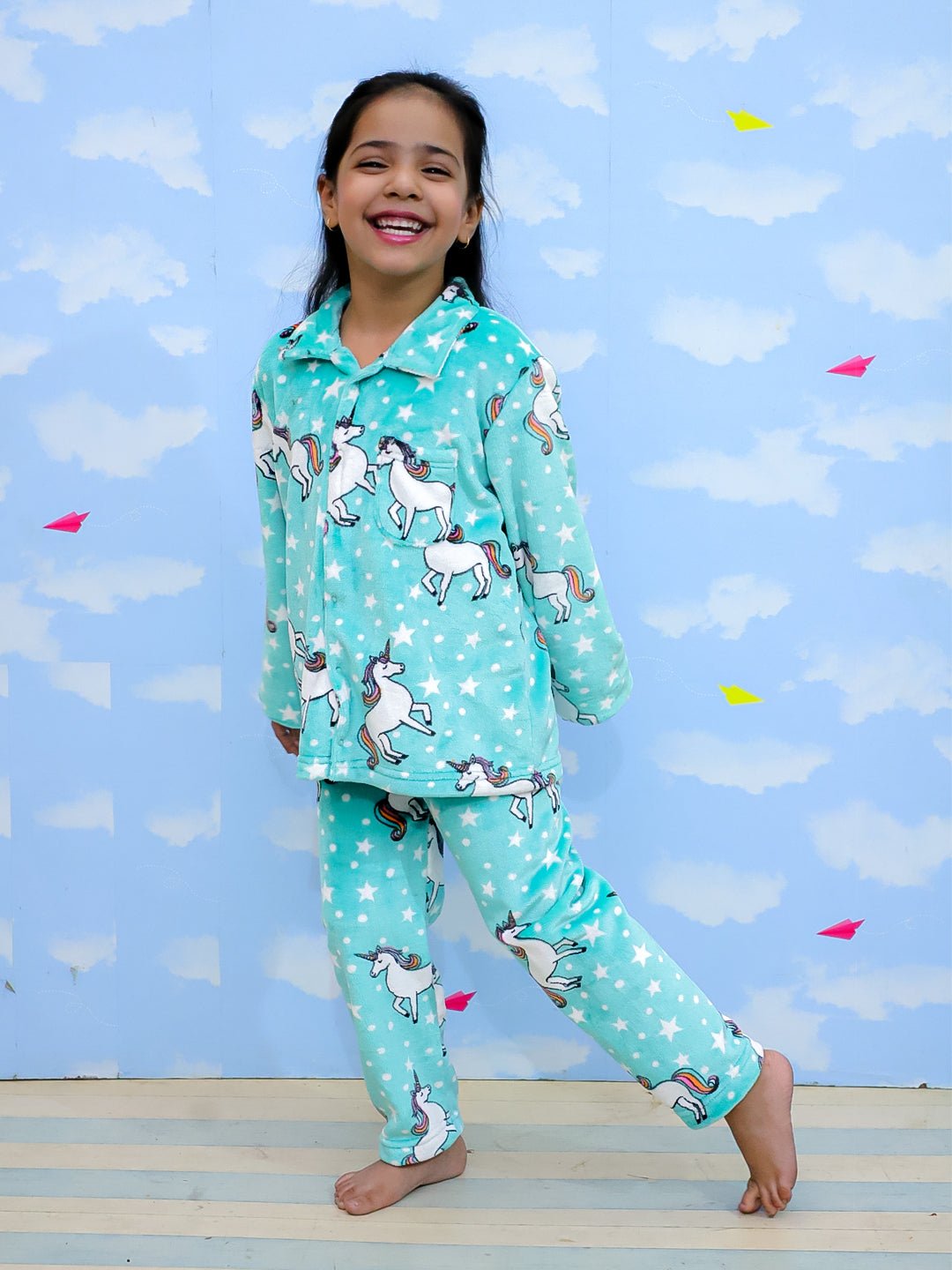  Unicorn Slumber Party Fleece Pajama and Blanket Set