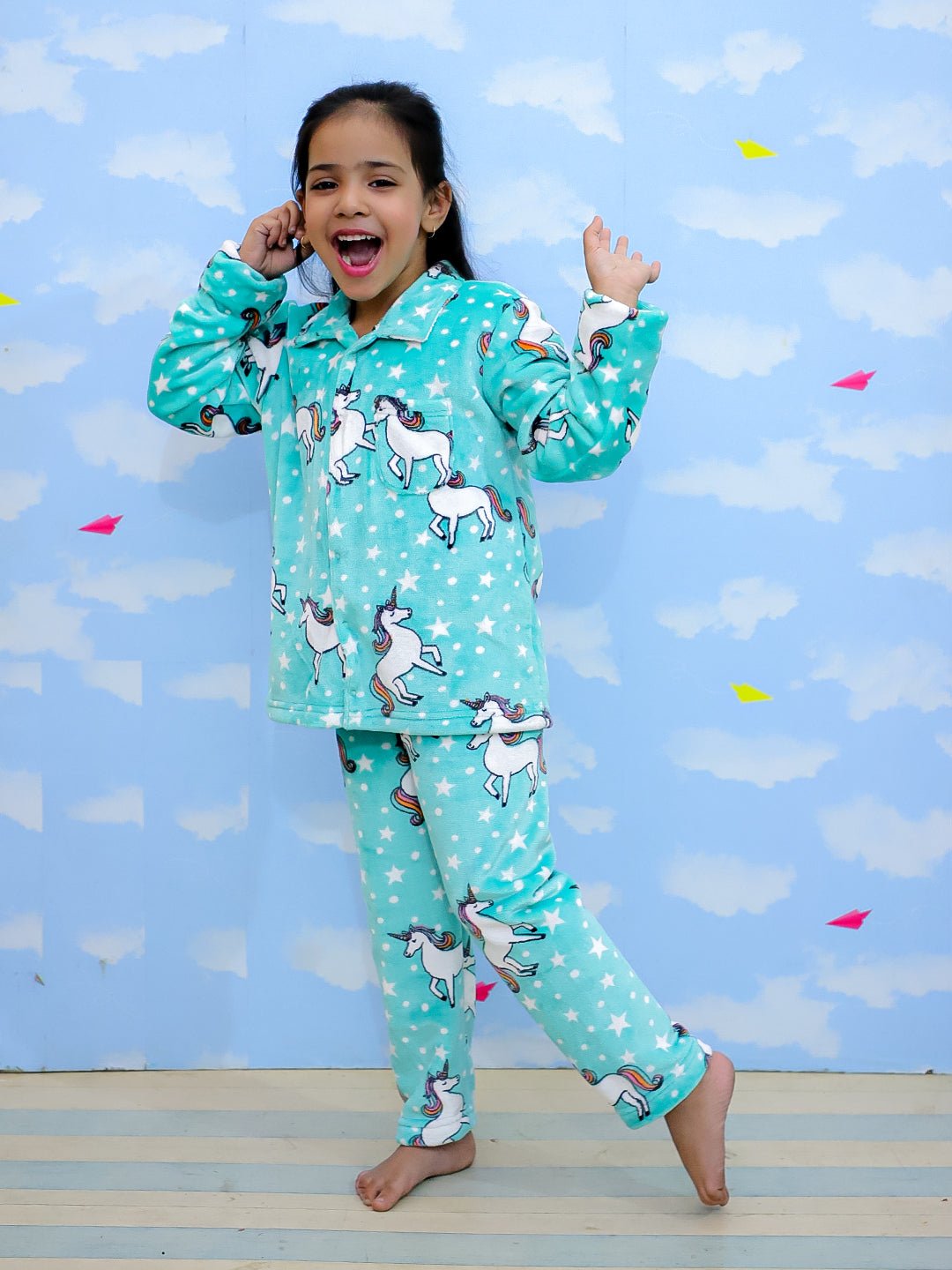  Unicorn Slumber Party Fleece Pajama and Blanket Set