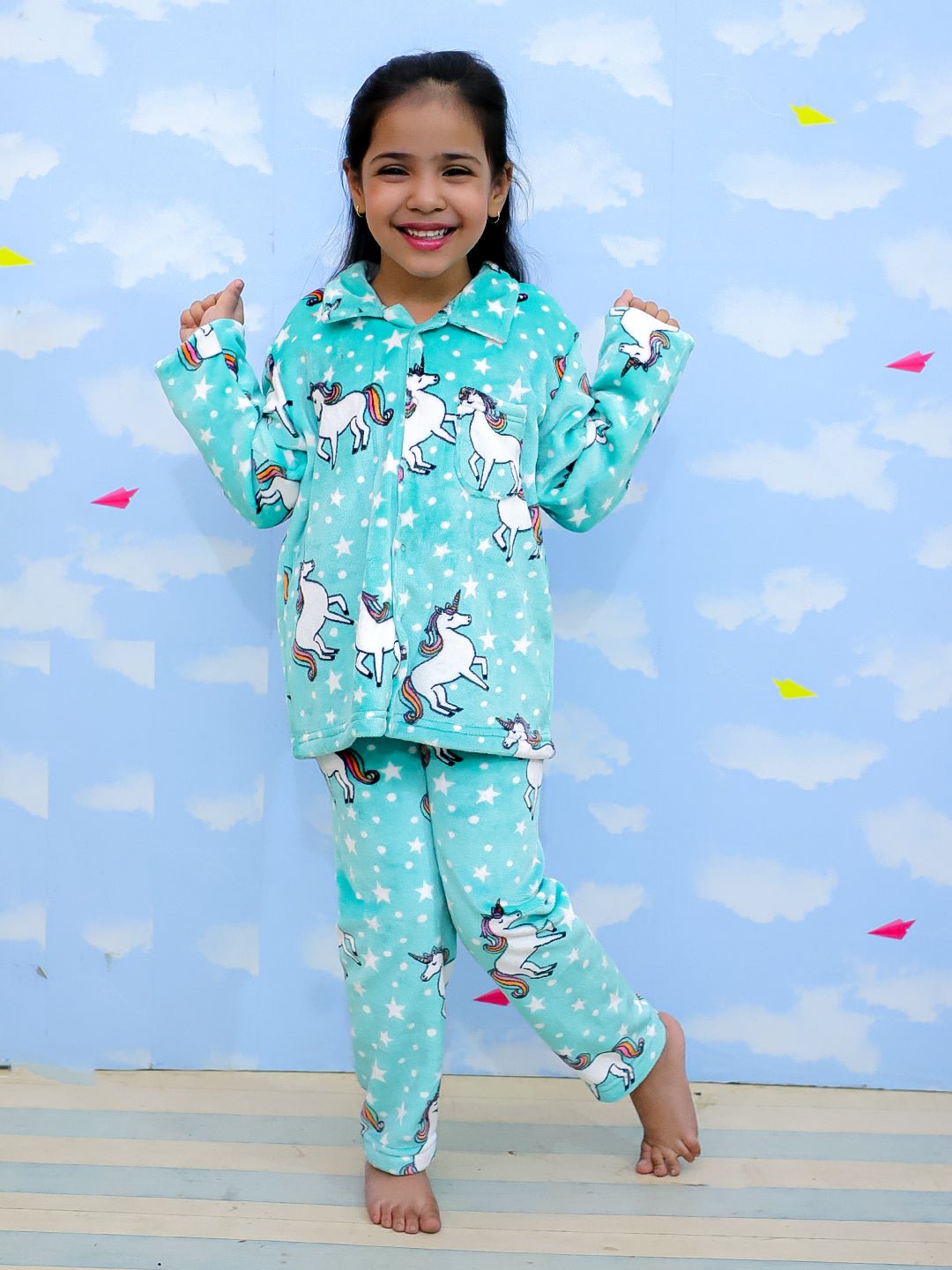  Unicorn Slumber Party Fleece Pajama and Blanket Set
