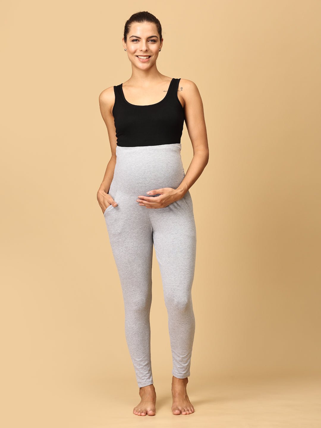  Comfy Maternity and Nursing Leggings Grey