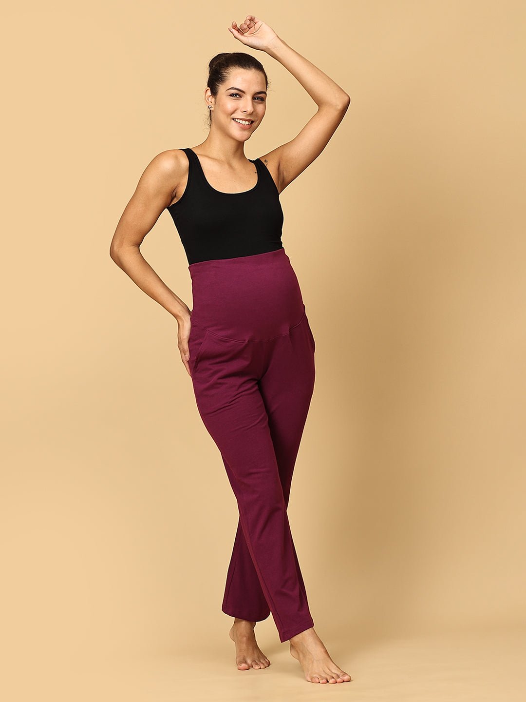  Comfy Maternity Regular Pants Grape