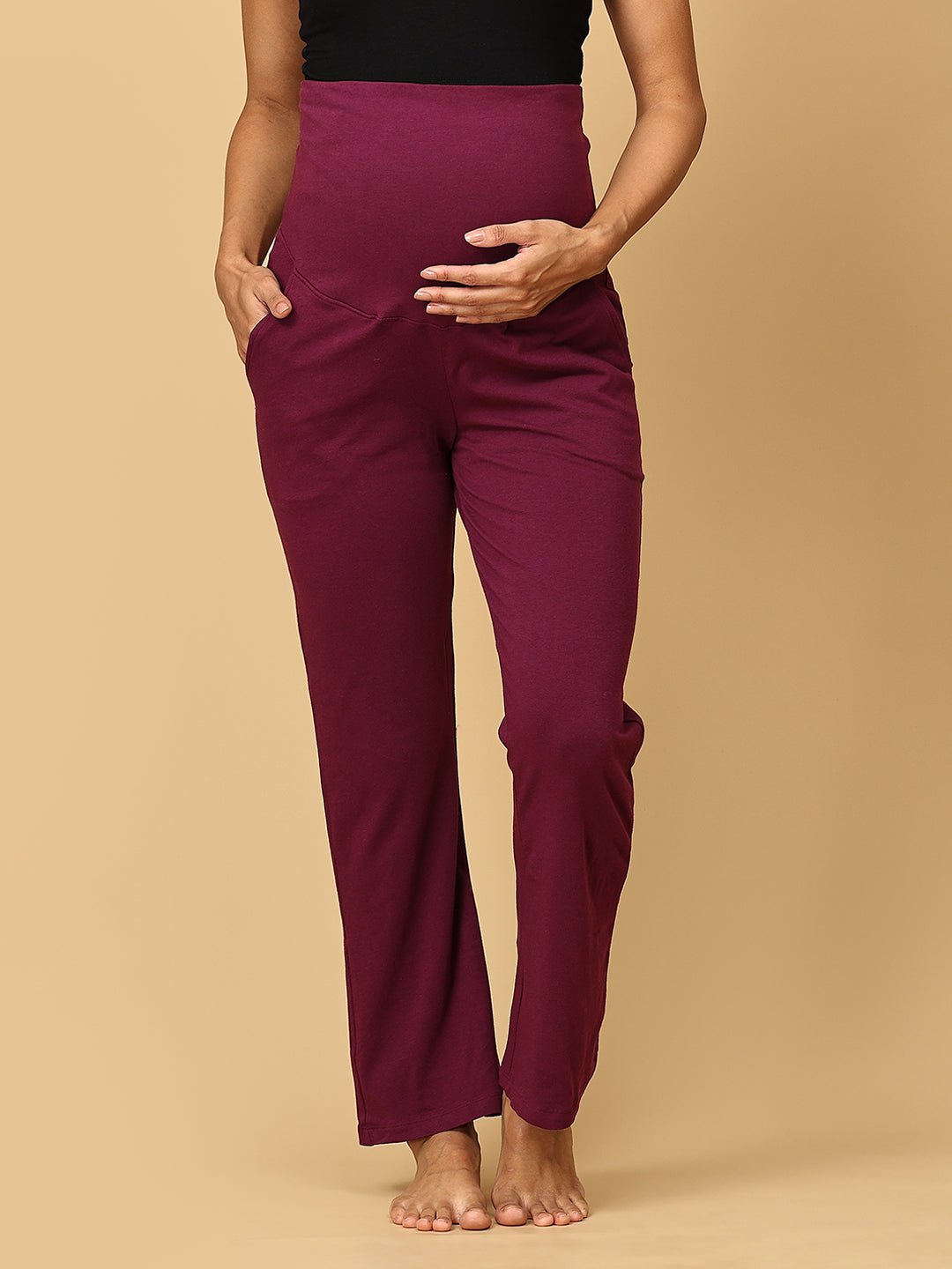 Comfy Maternity Regular Pants Grape