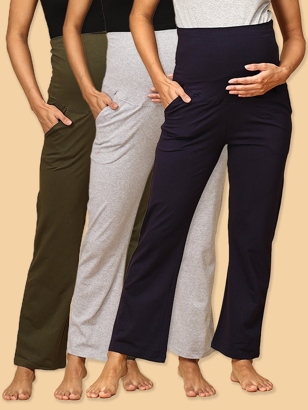  Comfy Maternity Trackpants Combo of 3