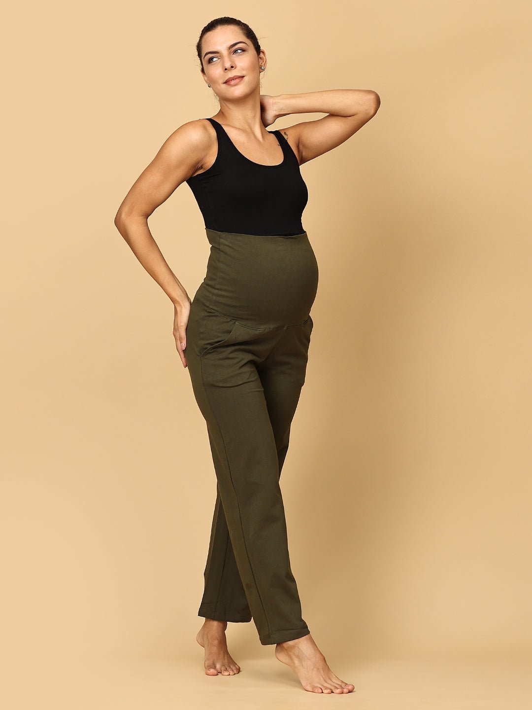  Comfy Maternity Trackpants Olive