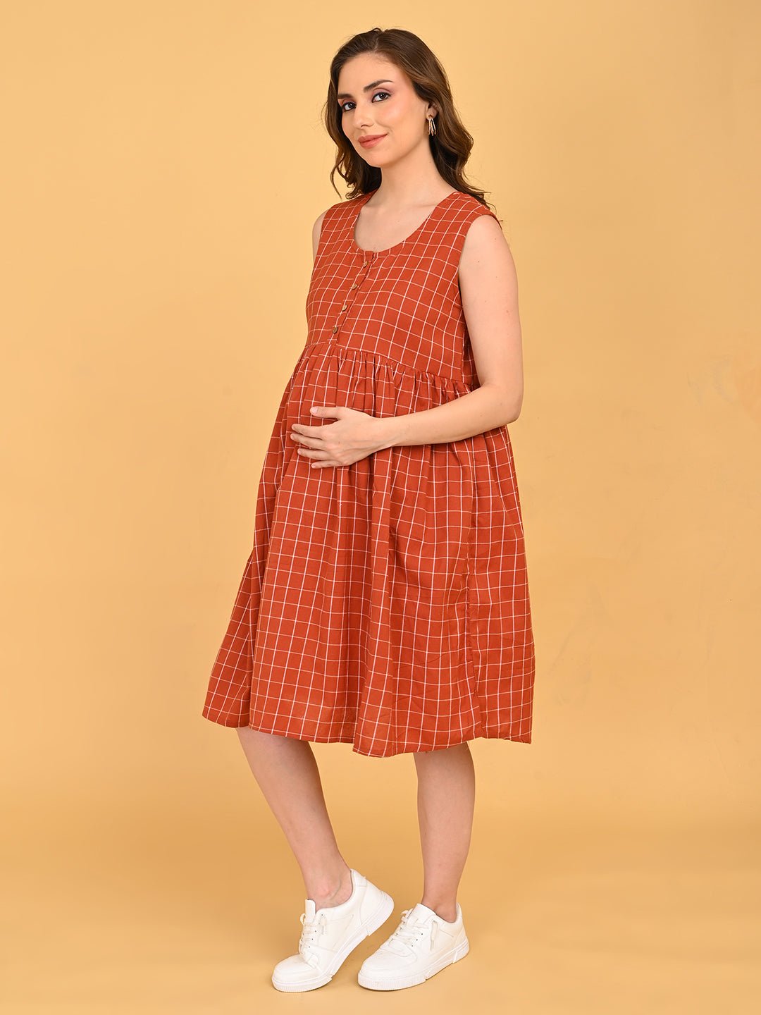  Copper Daybreak Maternity and Nursing Shacket Dress Multi