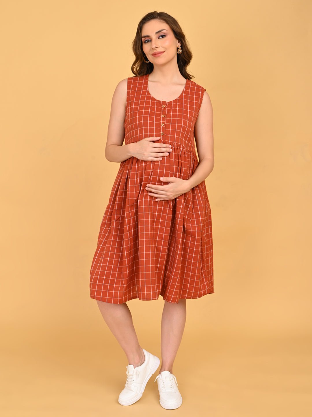  Copper Daybreak Maternity and Nursing Shacket Dress Multi