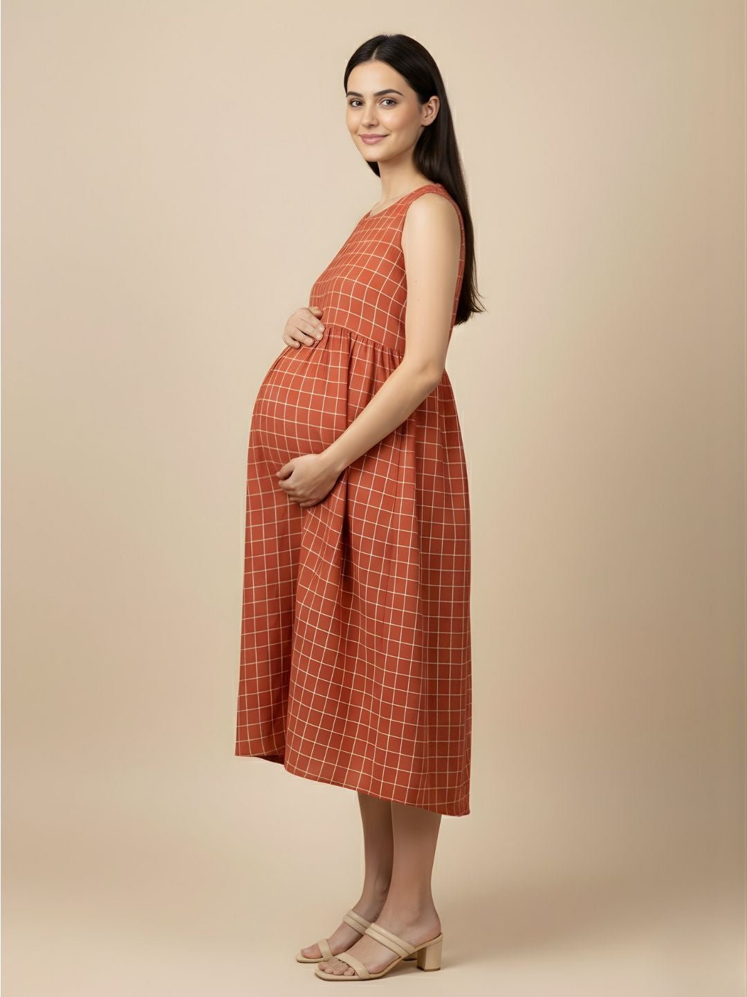  Copper Daybreak Maternity and Nursing Shacket Dress Multi