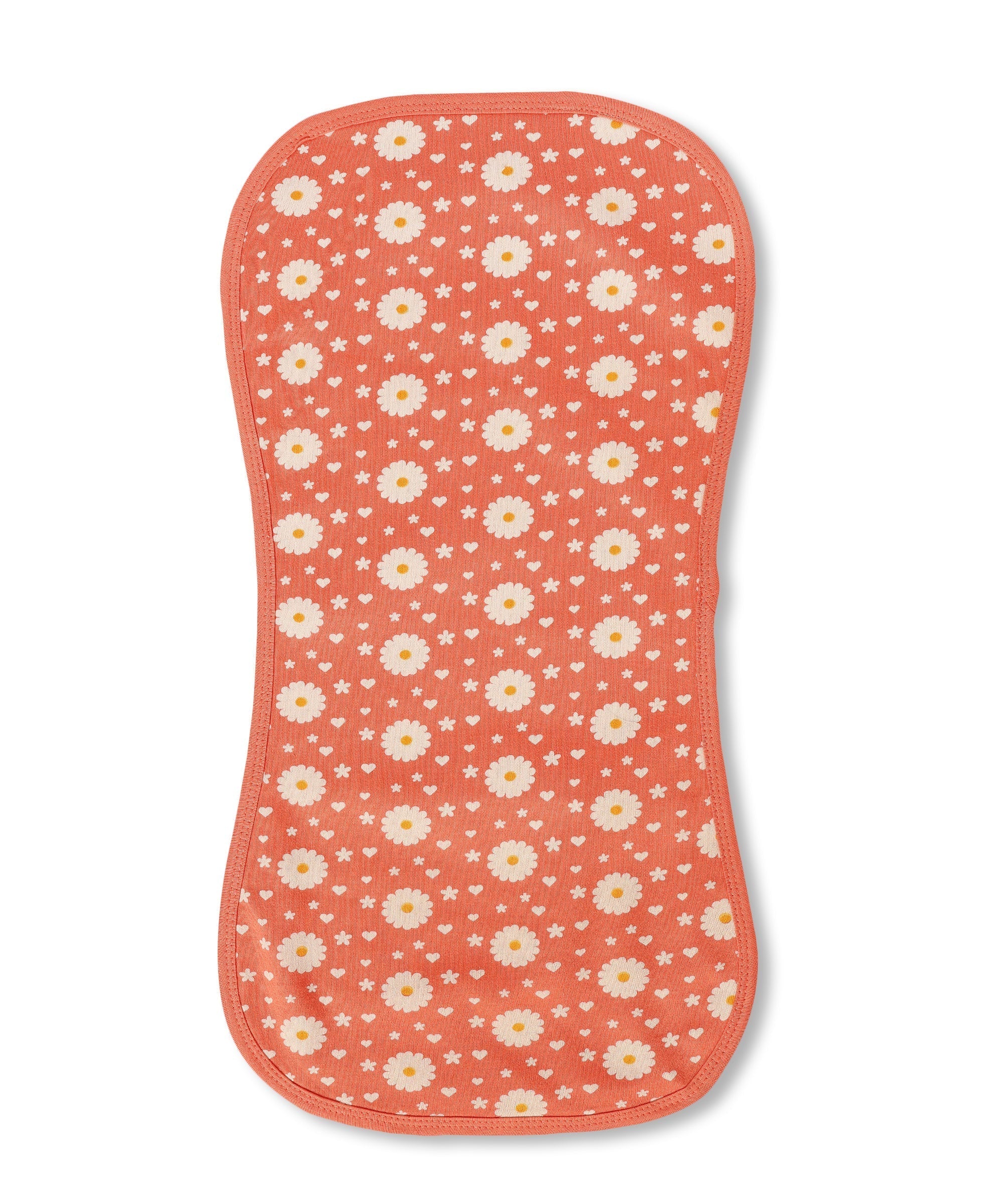Coral Blossom 100% Cotton Muslin Burp Cloth For Babies