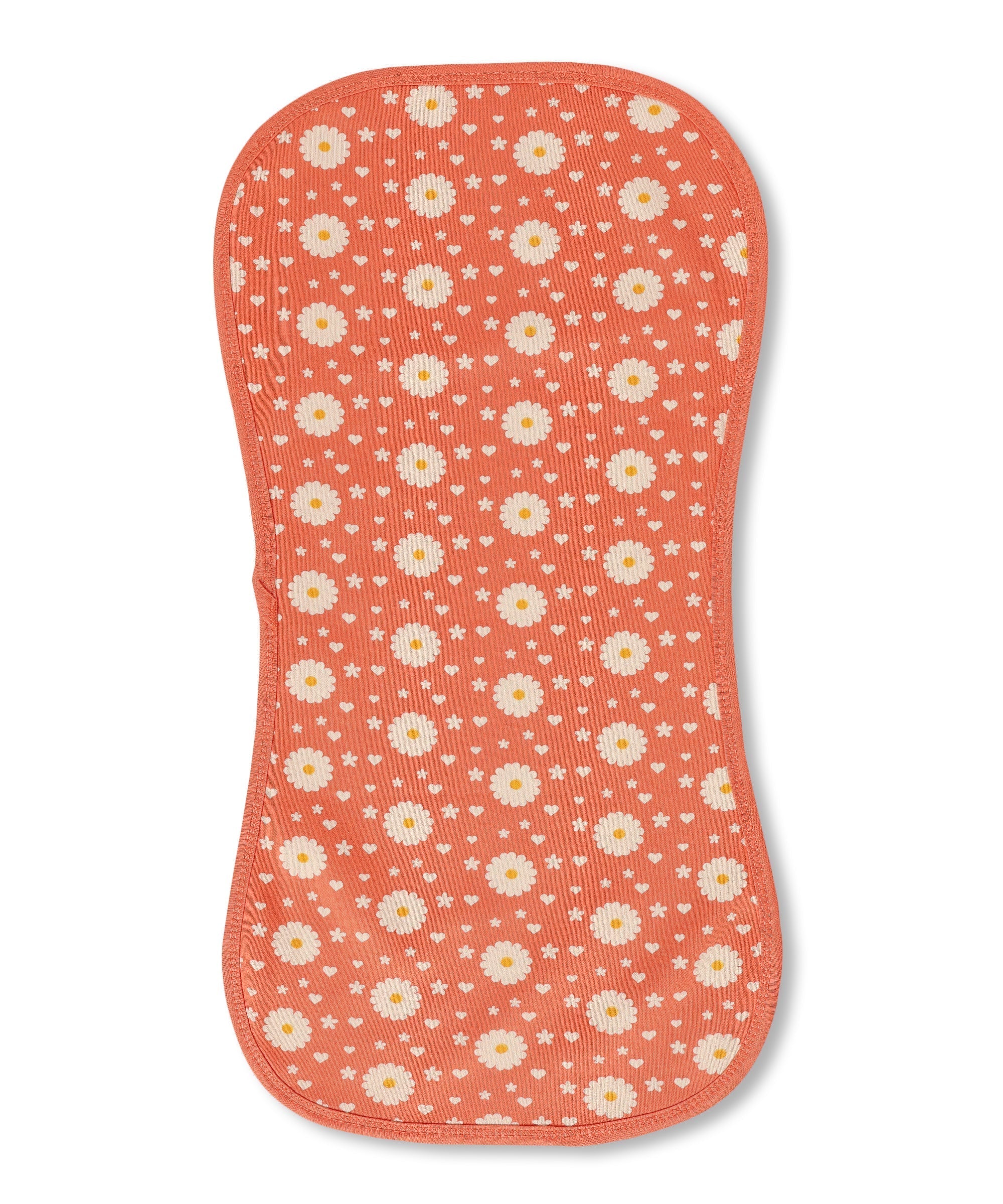 Coral Blossom 100% Cotton Muslin Burp Cloth For Babies