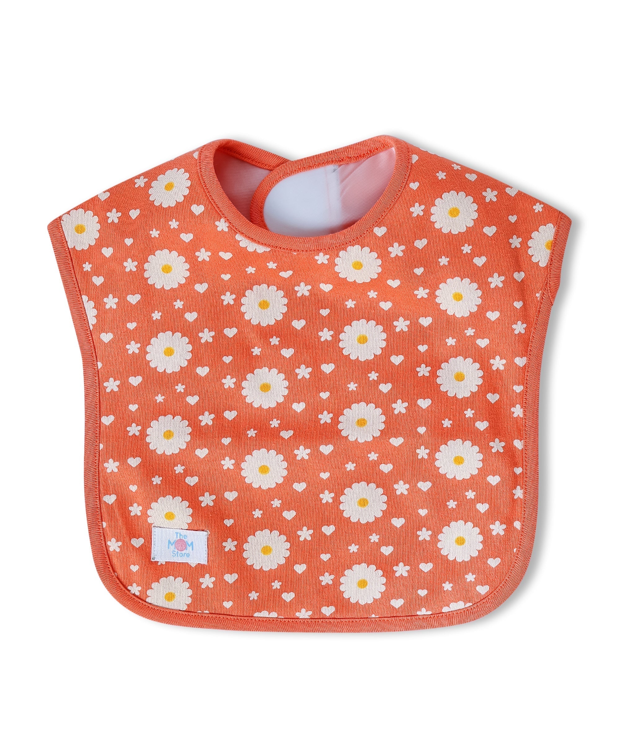 Coral Blossom Cotton Waterproof Feeding Bib For Babies