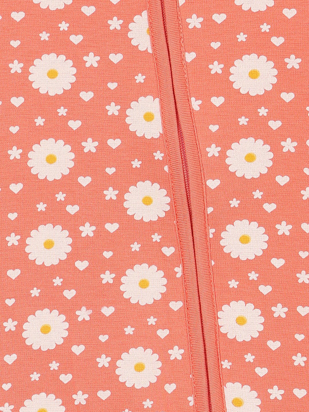 Coral Blossom Infant Zipper Romper