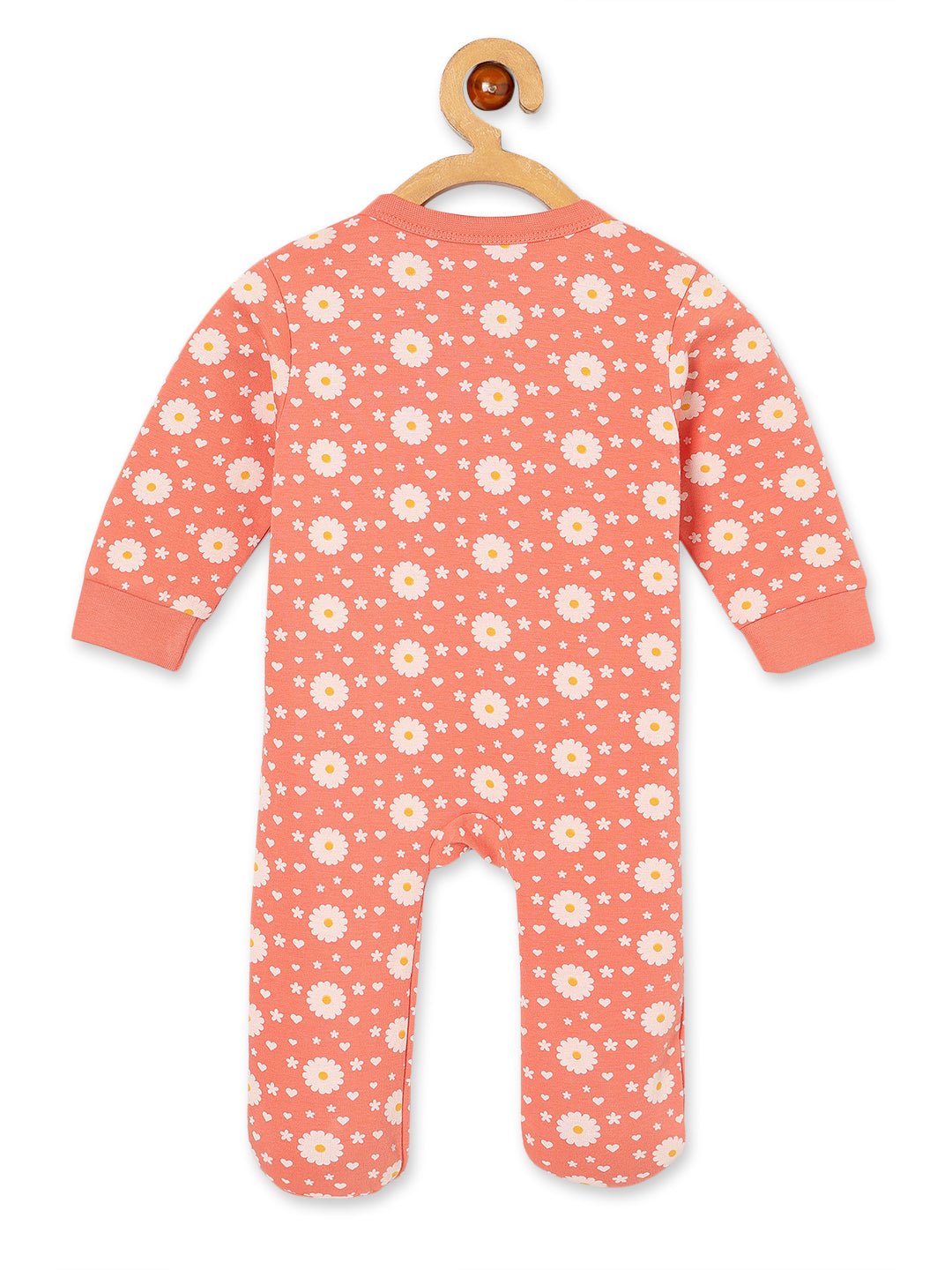  Coral Blossom Infant Zipper Romper