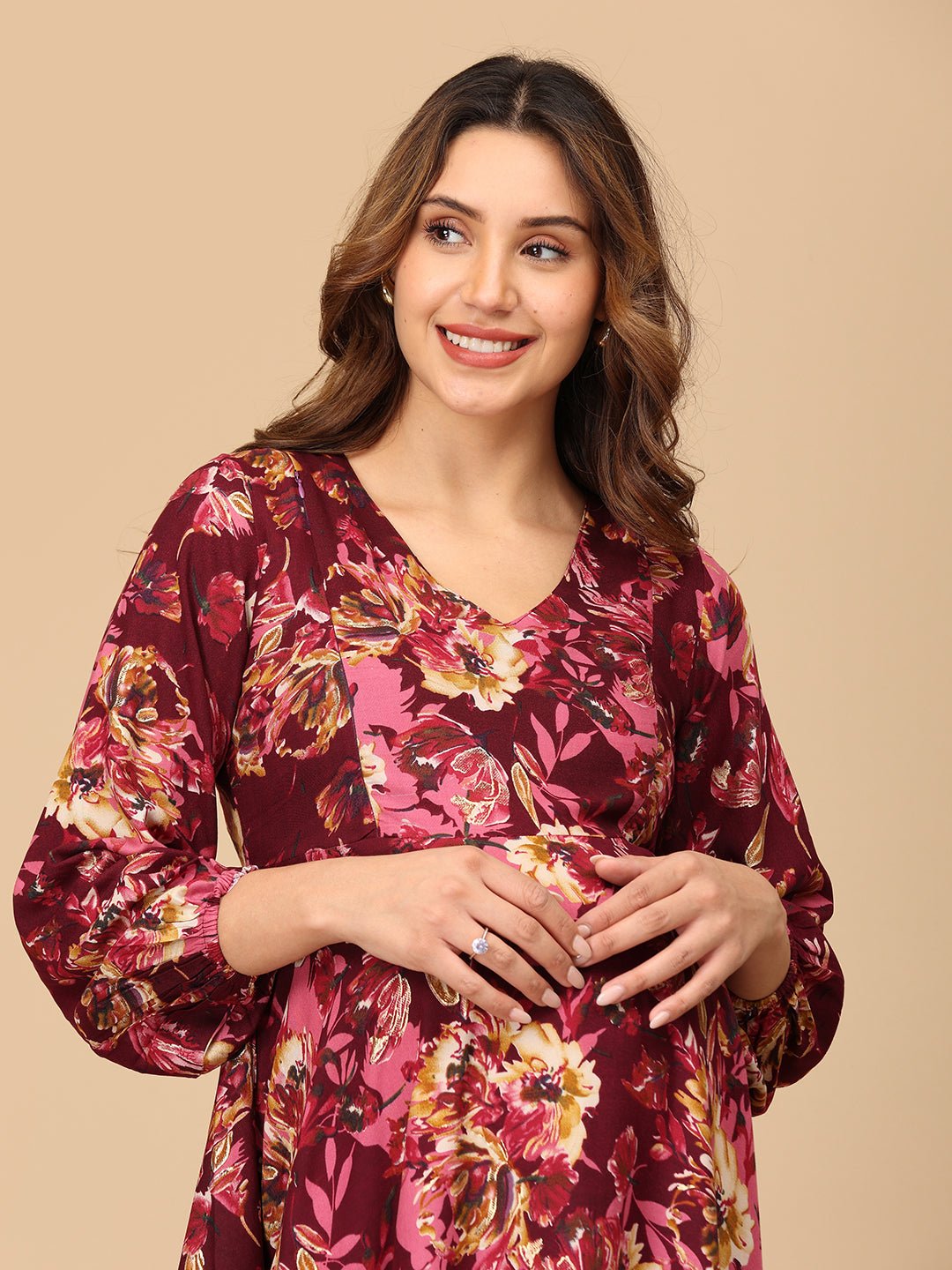  Cork It & Werk It Maternity and Nursing Maxi Dress Multi