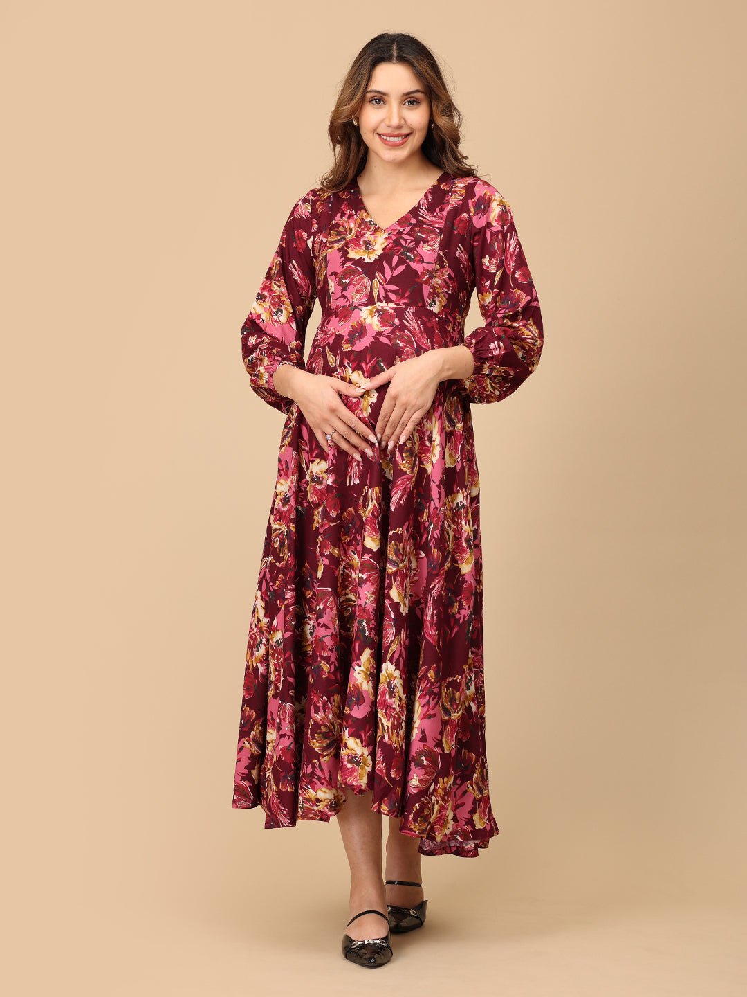  Cork It & Werk It Maternity and Nursing Maxi Dress Multi