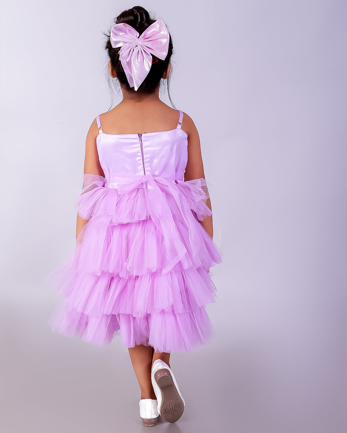 Cotton Candy Dream Pink Layered Tulle Sleeveless Dress For Girls