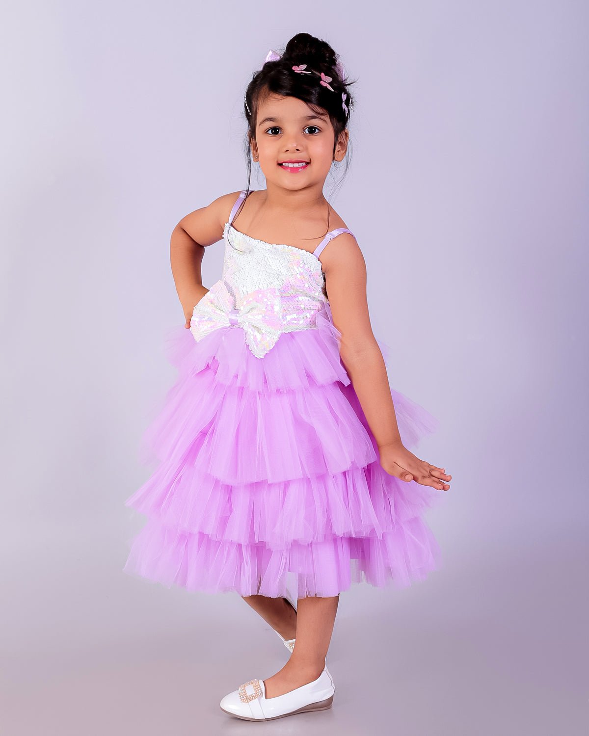 Cotton Candy Dream Pink Layered Tulle Sleeveless Dress For Girls
