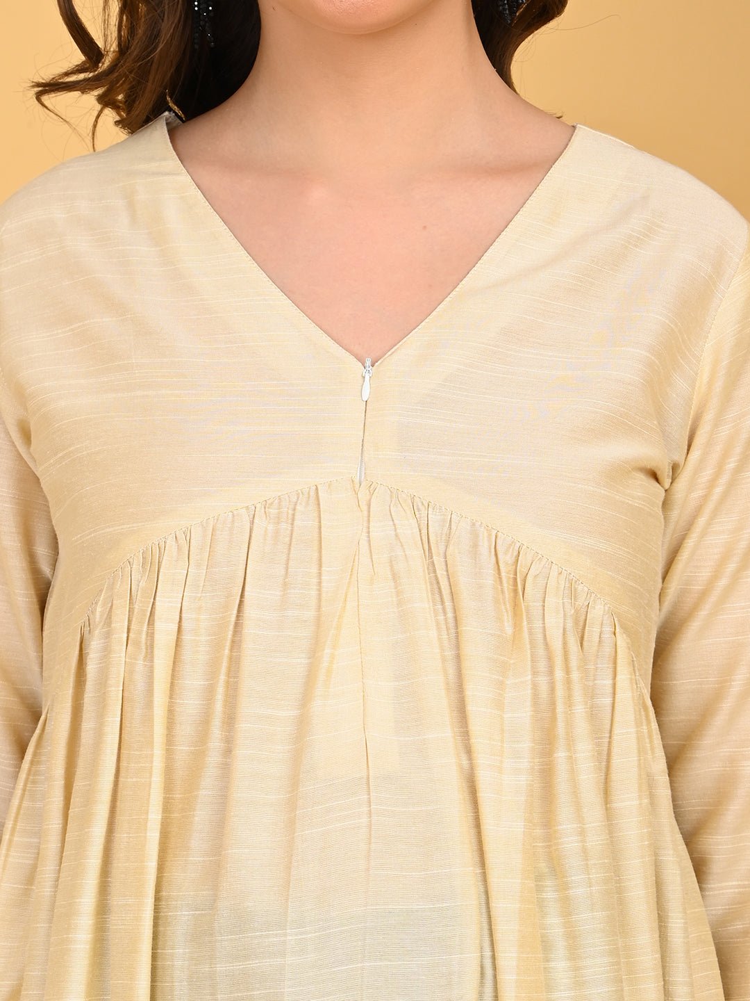  Sukoon Maternity and Nursing Silk Kurta Cream