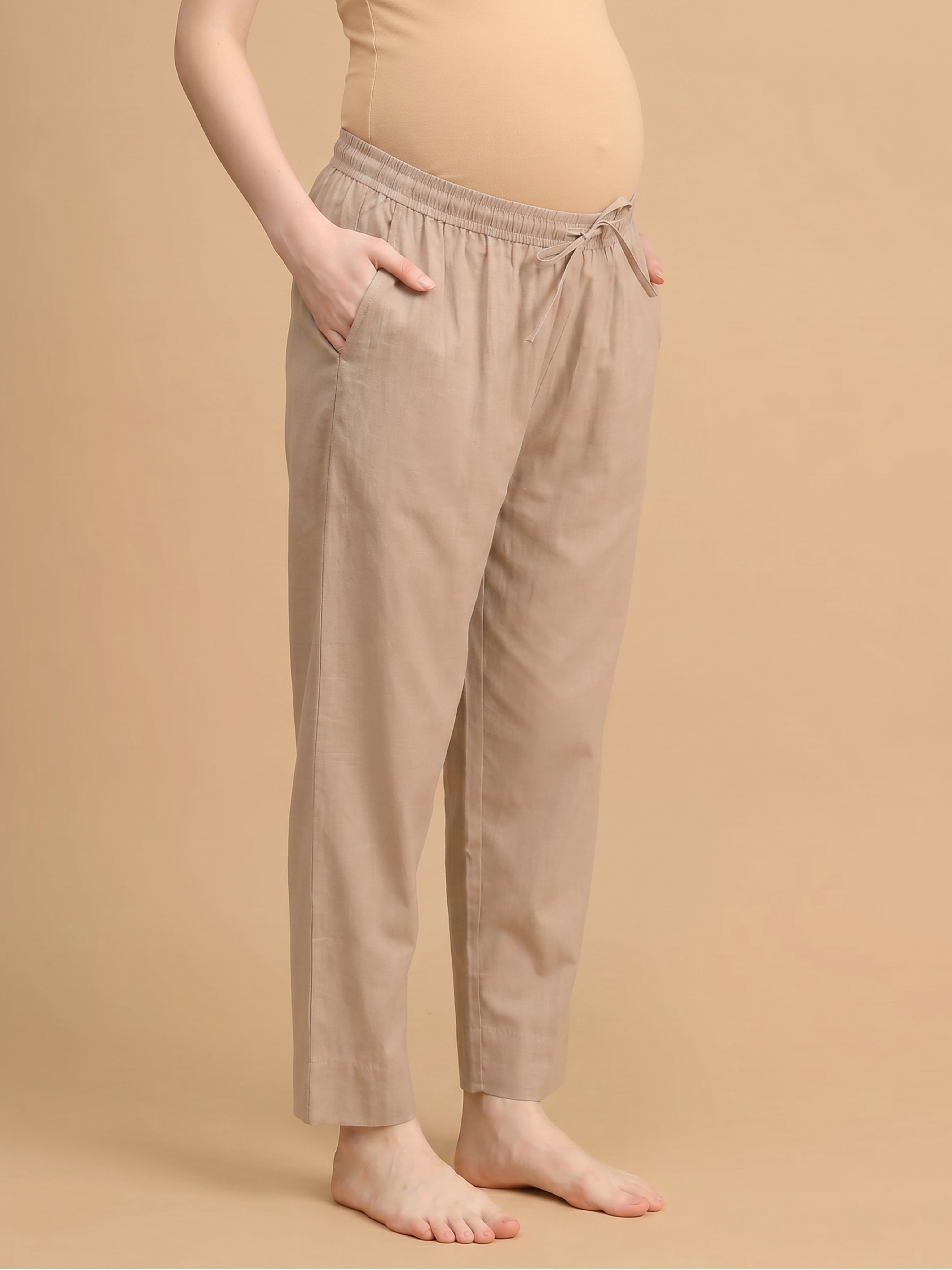  Creme de la Chic Maternity Lounge Pants Ecru