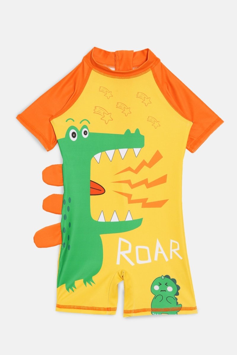 Combo of 2 Croc Charm Boys Swimsuit and Cap