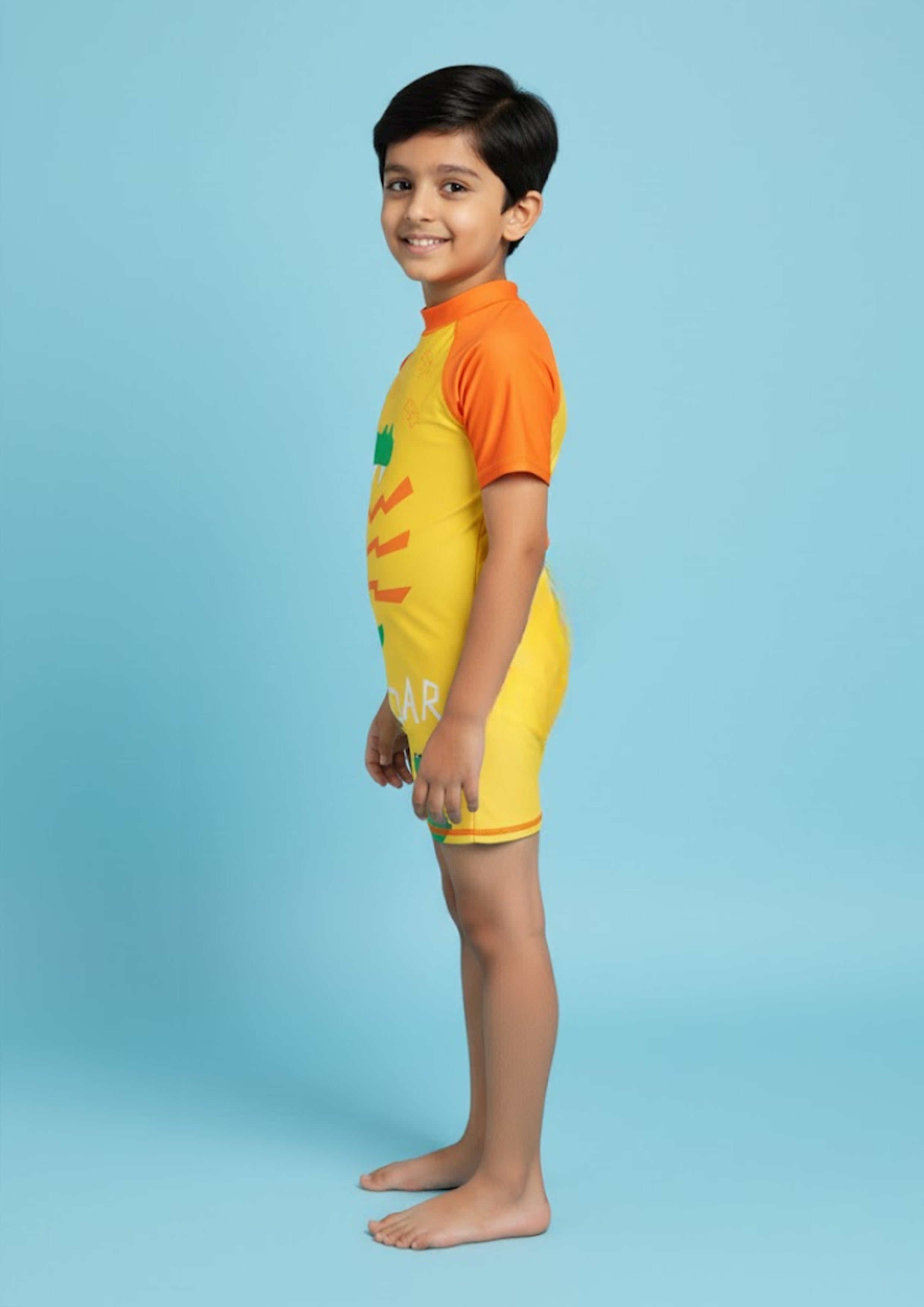 Combo of 2 Croc Charm Boys Swimsuit and Cap