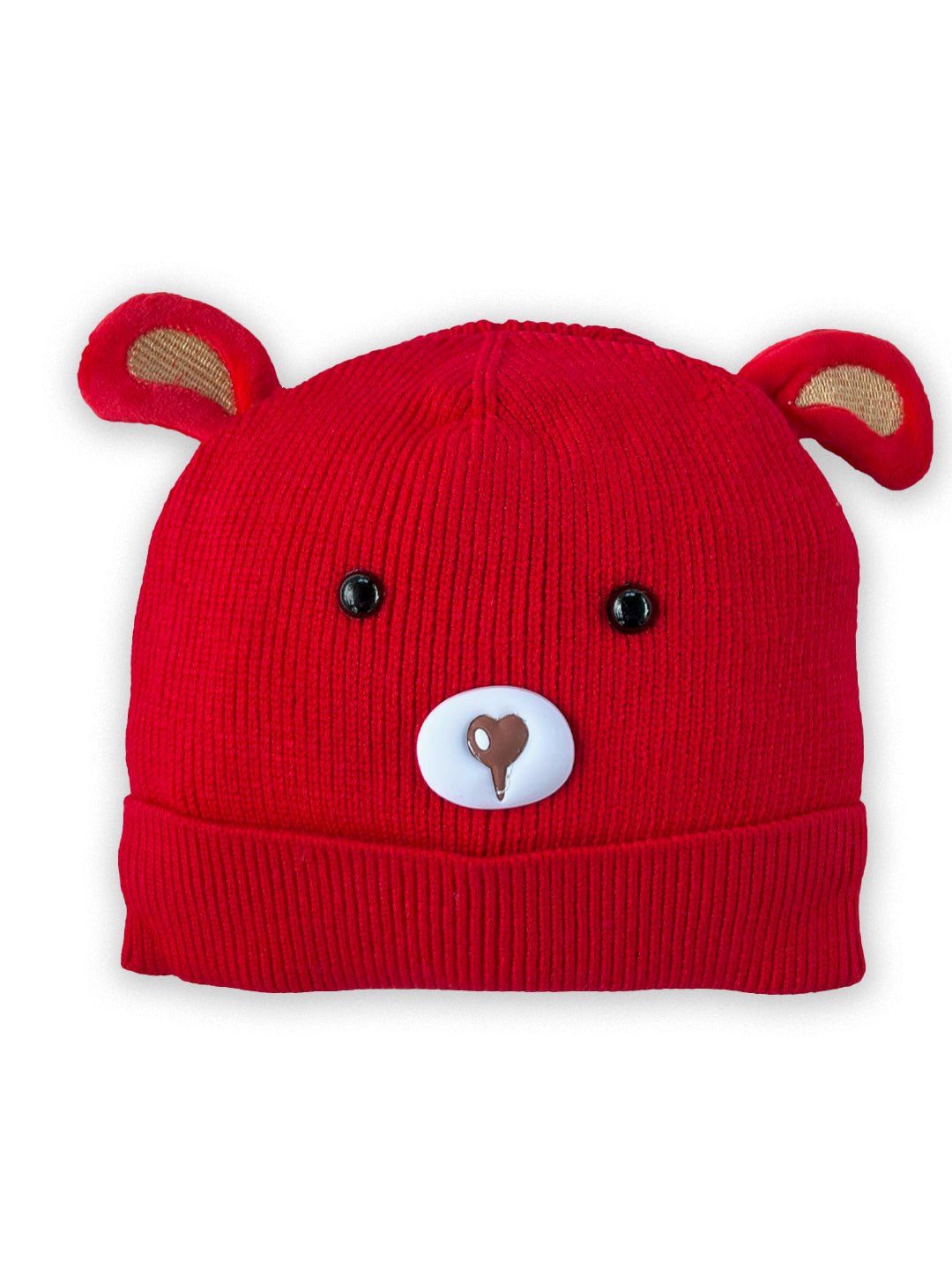 Mini Soul Cute Buddies Bear Print Pom Pom Knitted Cap