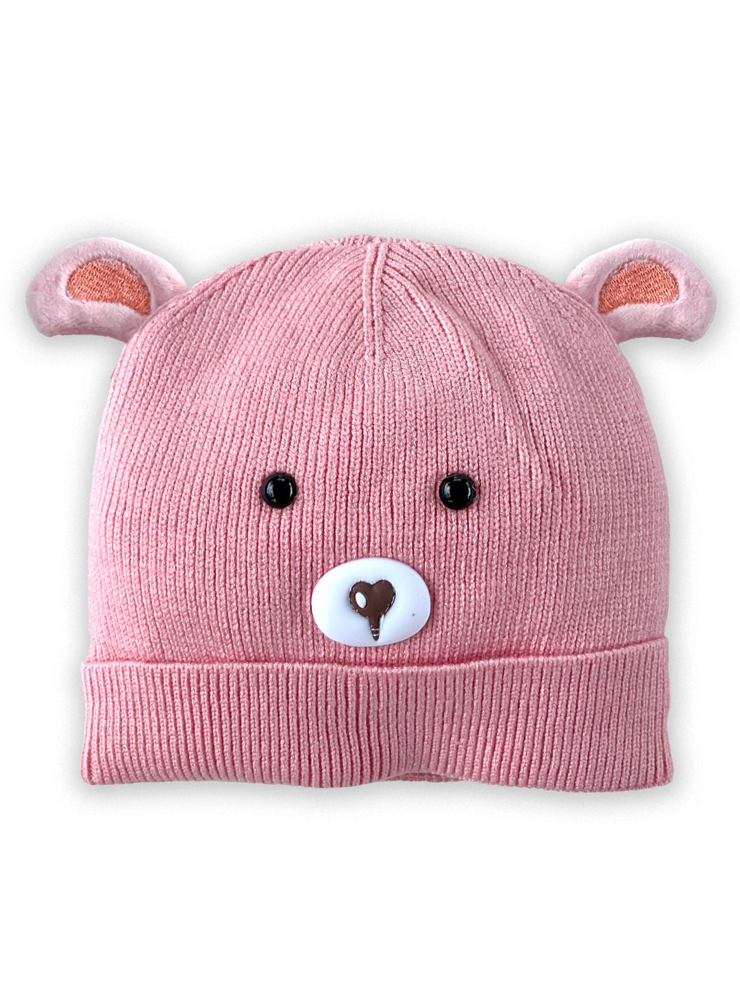 Mini Soul Cute Buddies Bear Print Pom Pom Knitted Cap