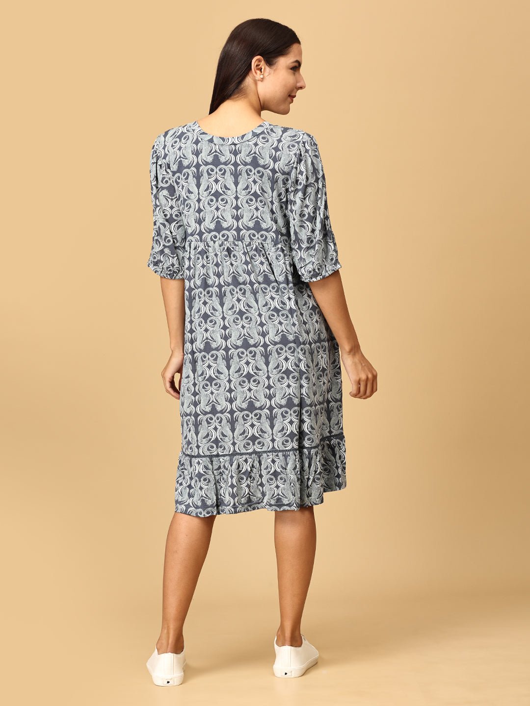  Darling Escape Maternity and Nursing Tier Dress Teal